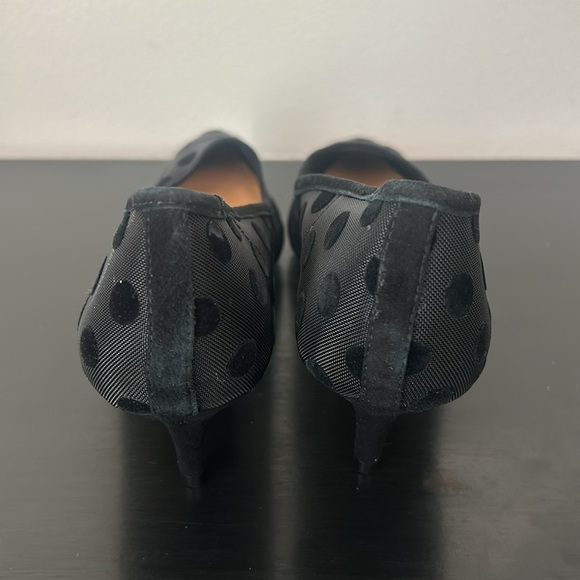 J. Crew Factory Esme mesh polka dot kitten heels shoes BC189 Black - Picture 3 of 12